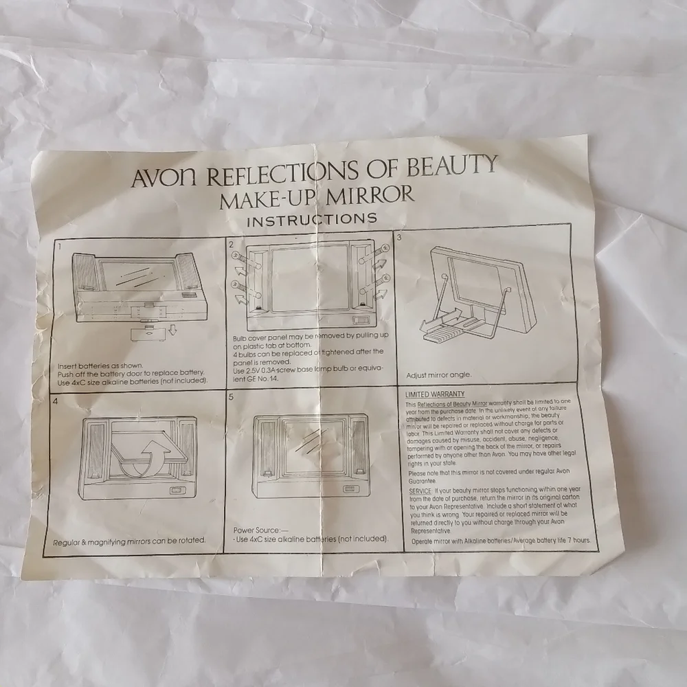 Avon Reflections of Beauty Vintage 2 Sided Magnifying Make-Up Mirror NOS